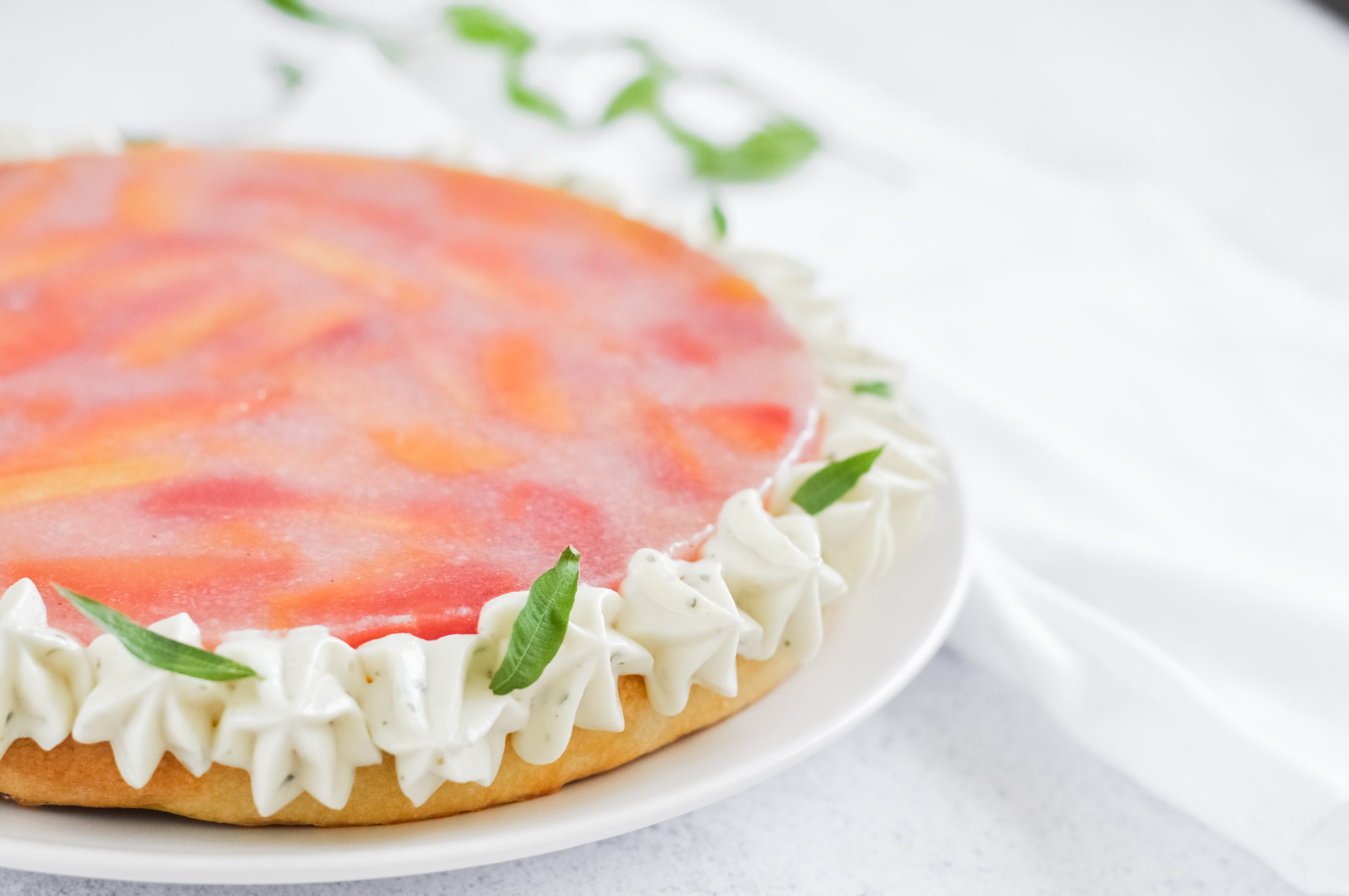 La tarte aux pêches et verveine de Jeffrey Cagnes