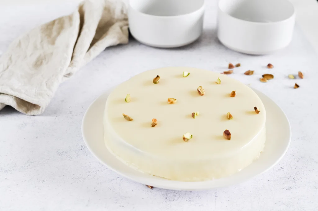 L'entremet pistache fleur d'oranger et citron